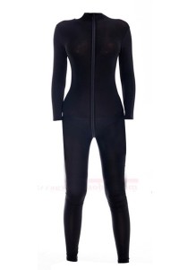 SKTF016 zipper tights jumpsuit leggings front view